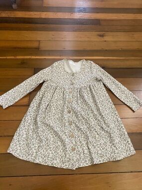 Jamie Kay Cream Floral-Trim dress - Sage Accents